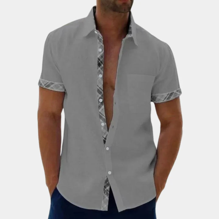 Men’s Short Sleeve Shirt - Relaxed Fit - Breathable Blend - Casual Button-Up Design