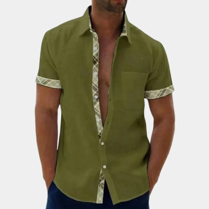 Men’s Short Sleeve Shirt - Relaxed Fit - Breathable Blend - Casual Button-Up Design