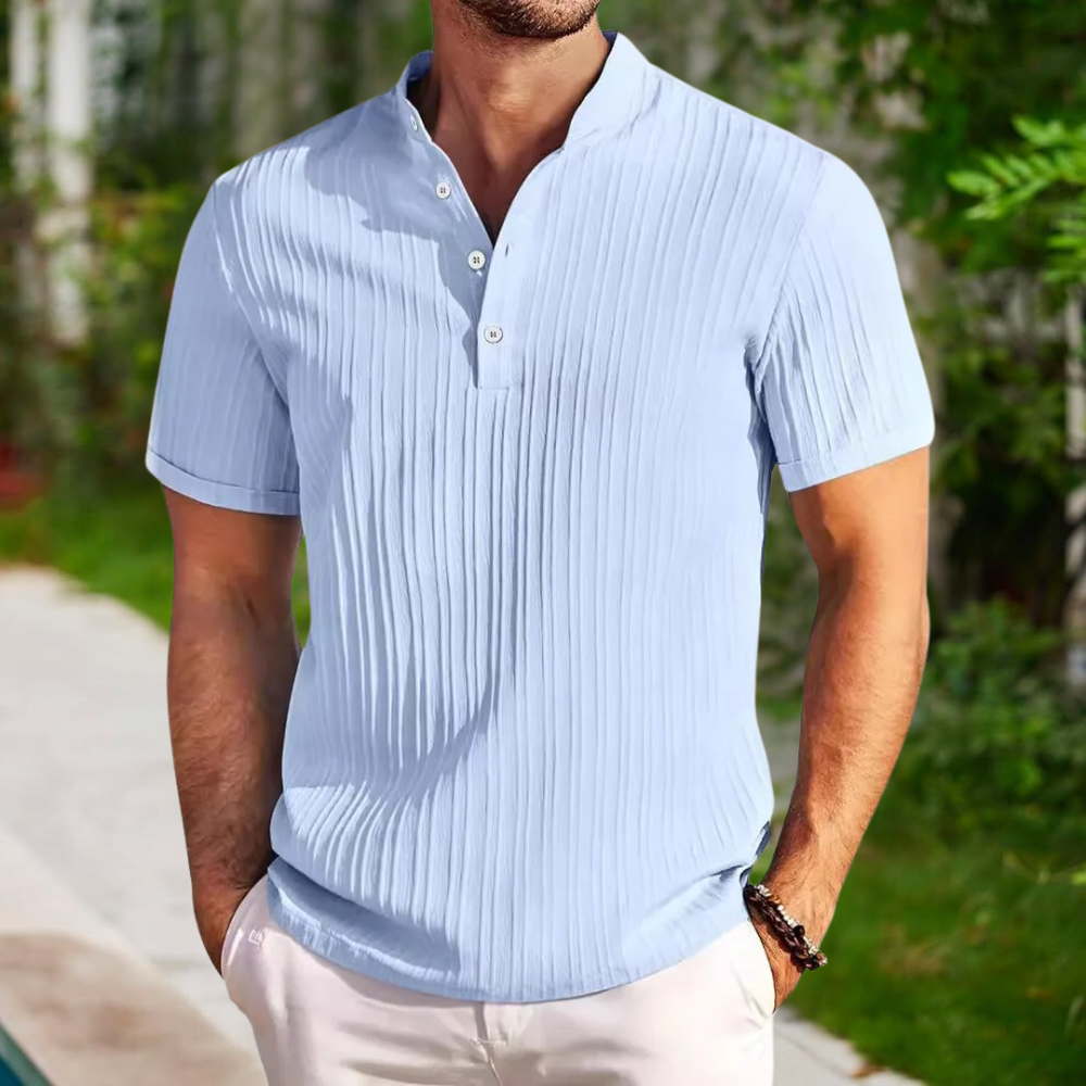 Men’s Polo Shirt - Breathable Blend - Standard Fit - Textured Short Sleeve Casual Wear