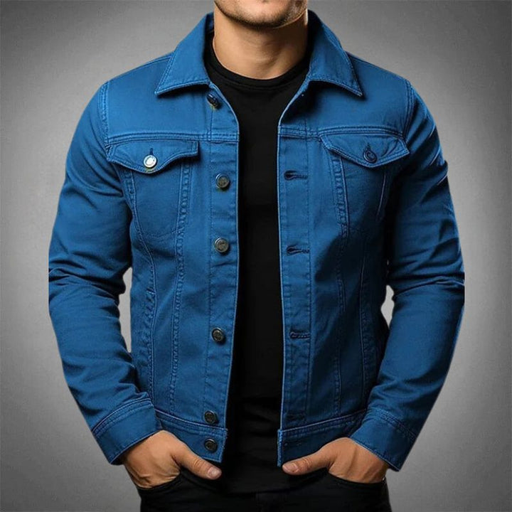 Men’s Denim Jacket – Slim Fit – Button-Up Front – Cotton Denim