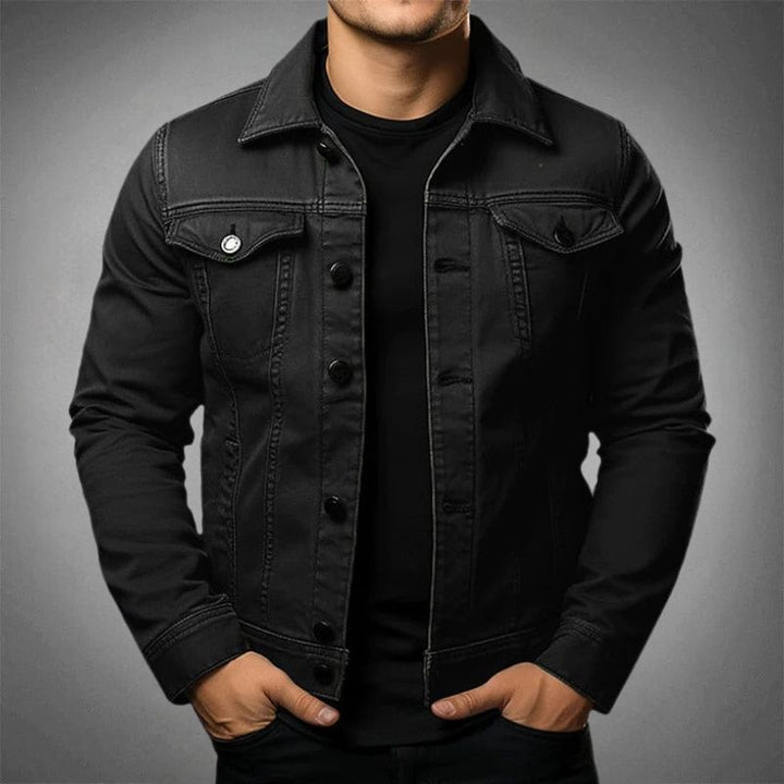 Men’s Denim Jacket – Slim Fit – Button-Up Front – Cotton Denim