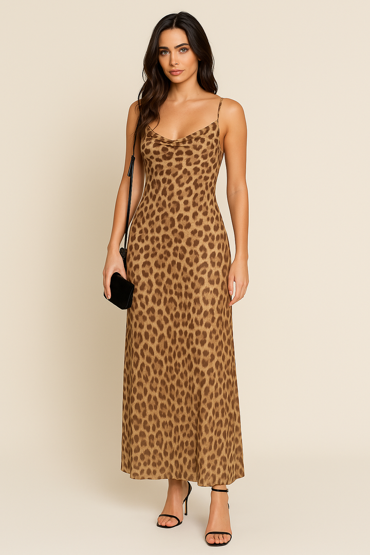 Women’s Slip Dress – Cowl Neck – Spaghetti Straps – A-Line Fit – Lightweight Draping Fabric