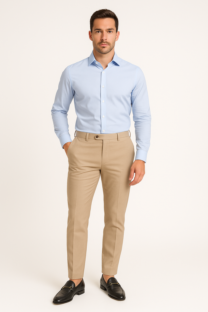 Men’s Trousers – Slim Fit – Cotton Blend – Tapered Leg – Business Casual Wear