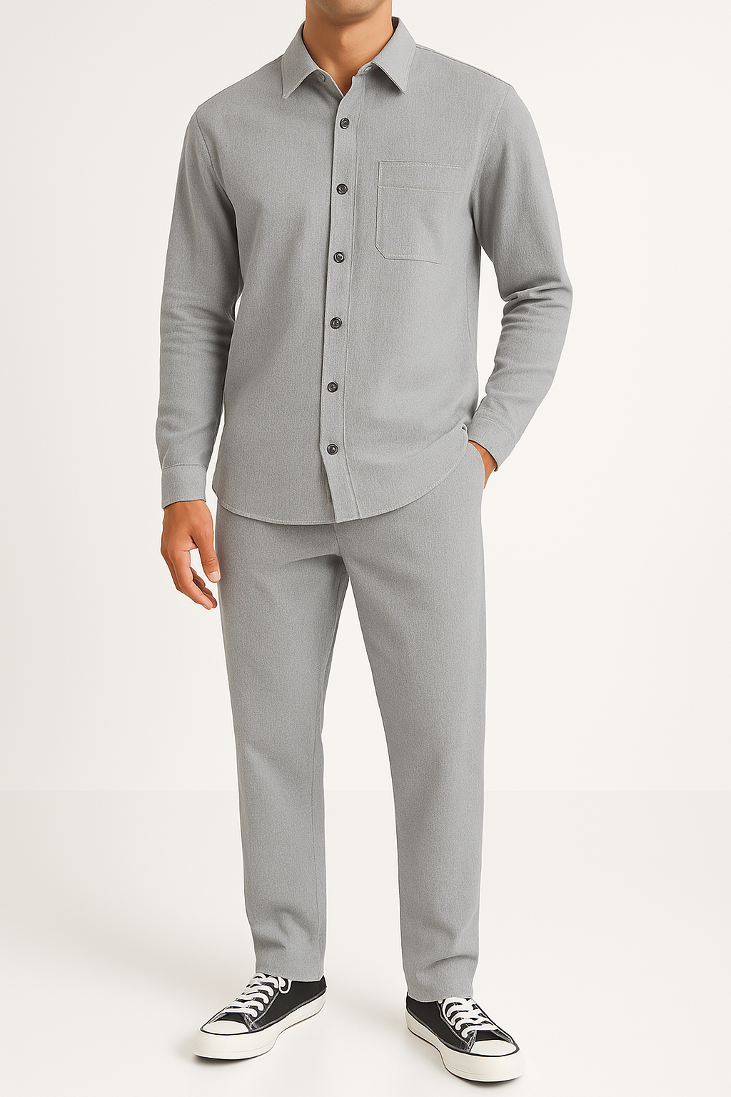 Men’s Corduroy Shirt and Pants Set – Relaxed Fit – Soft Textured – Button-Up Casual Wear