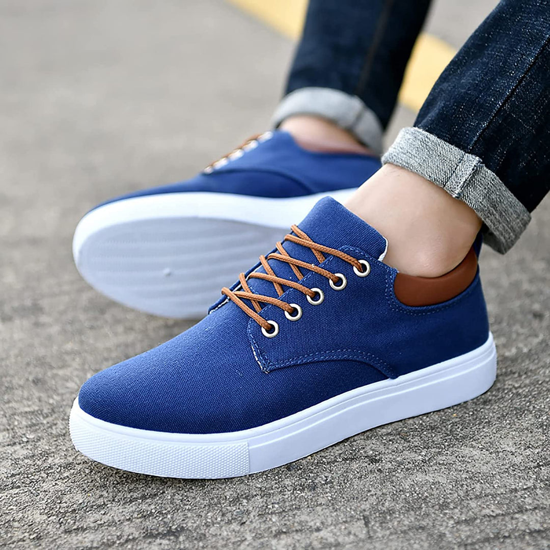 Men’s Low-Top Sneakers - Breathable Blend - Lace-Up Design - Padded Collar Casual Fit