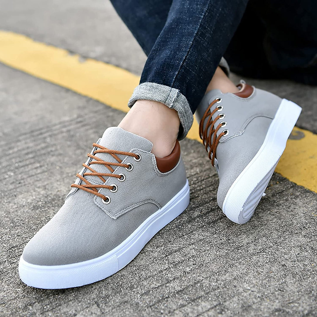 Men’s Low-Top Sneakers - Breathable Blend - Lace-Up Design - Padded Collar Casual Fit