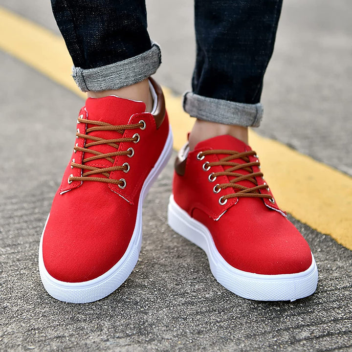 Men’s Low-Top Sneakers - Breathable Blend - Lace-Up Design - Padded Collar Casual Fit