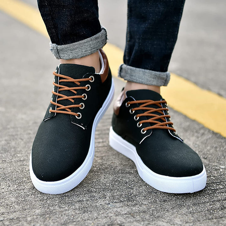 Men’s Low-Top Sneakers - Breathable Blend - Lace-Up Design - Padded Collar Casual Fit