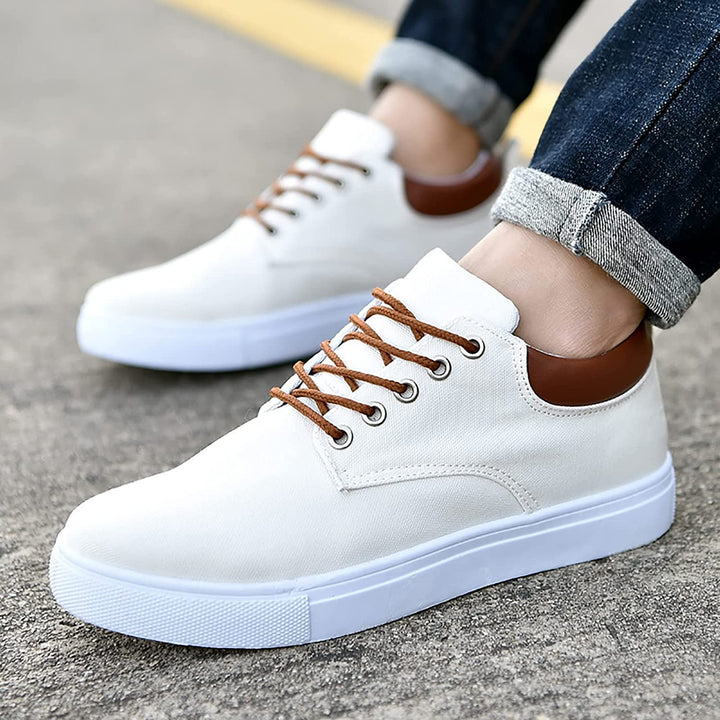 Men’s Low-Top Sneakers - Breathable Blend - Lace-Up Design - Padded Collar Casual Fit