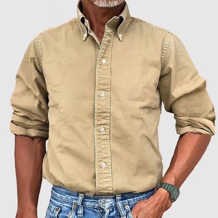 Men’s Long-Sleeve Shirt – Regular Fit – Button-Down Collar – Breathable Blend