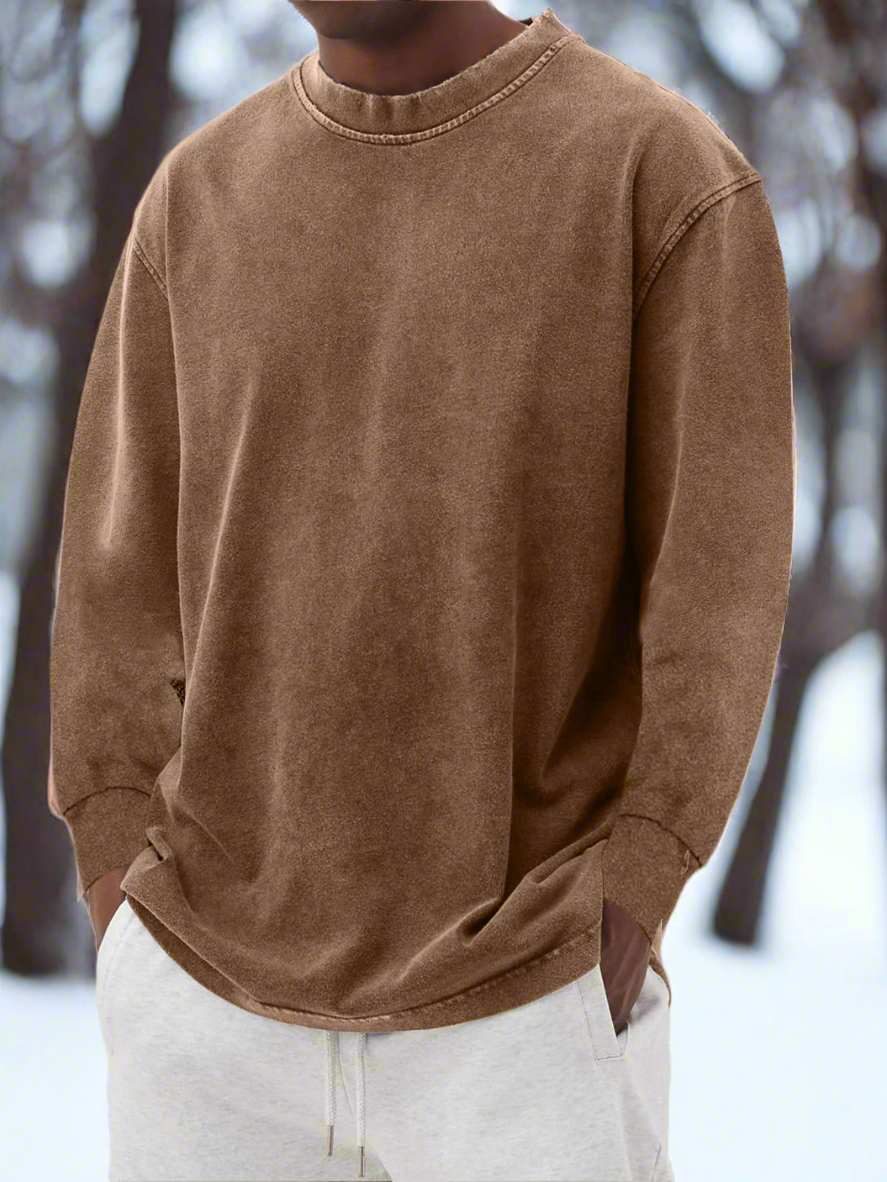 Men’s Crewneck Sweater – Soft Knit – Relaxed Fit – Long Sleeve
