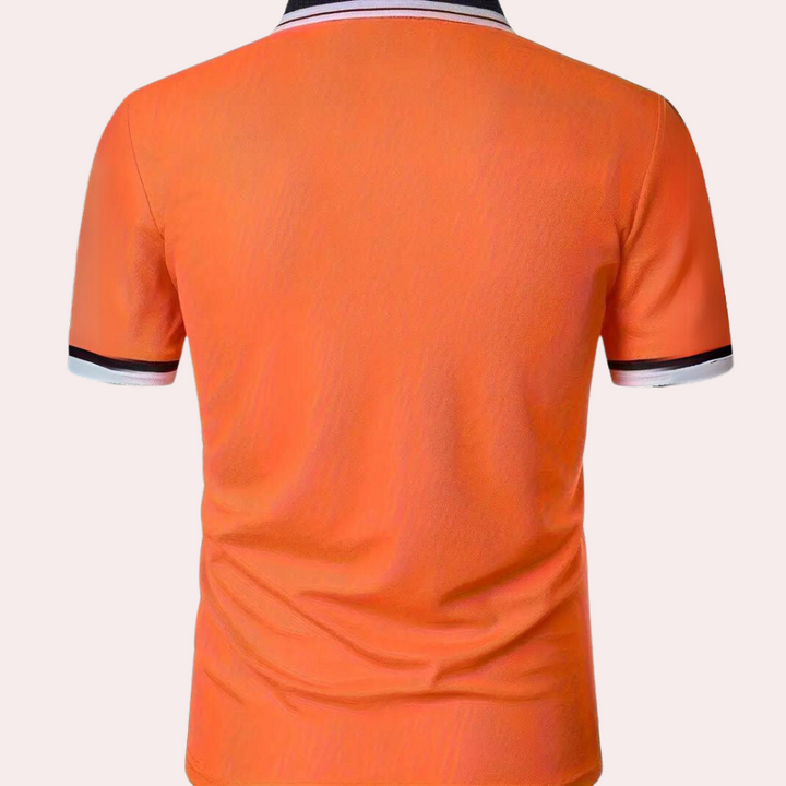 Men’s Polo Shirt - Slim Fit - Breathable Blend - Contrast Trim - Short Sleeve Casual Wear
