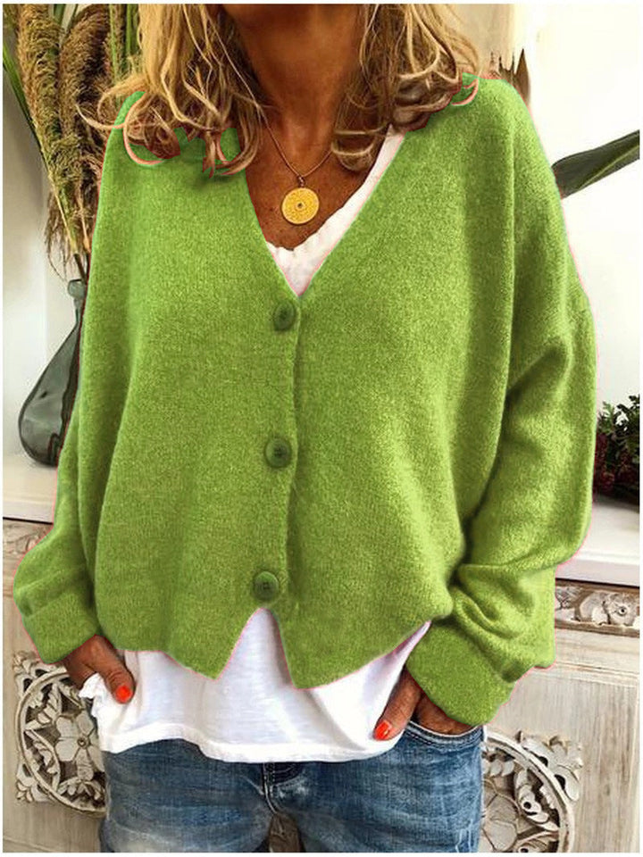 Women’s Cardigan – Soft Knit – Relaxed Fit – V-Neck Button Front – Casual Layer