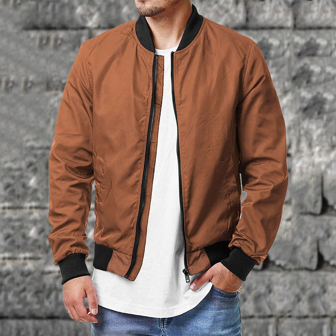 Men’s Bomber Jacket – Regular Fit – Ribbed Trim – Casual Outerwear