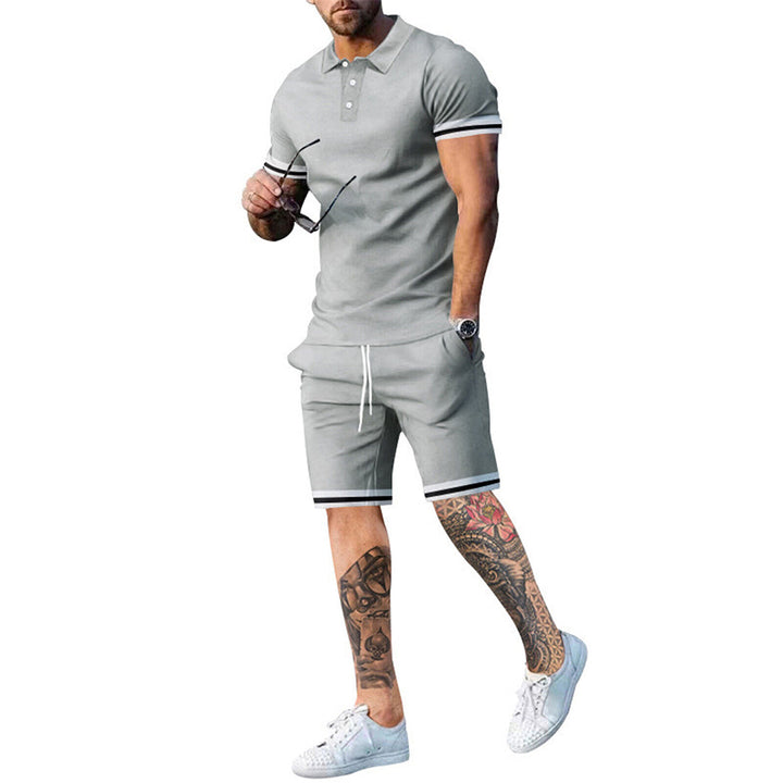 Men’s Polo Shirt and Shorts Set – Slim Fit – Cotton Blend – Sporty Style