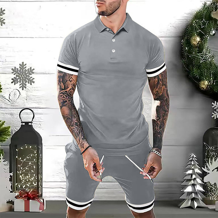 Men’s Polo Shirt and Shorts Set – Slim Fit – Cotton Blend – Sporty Style
