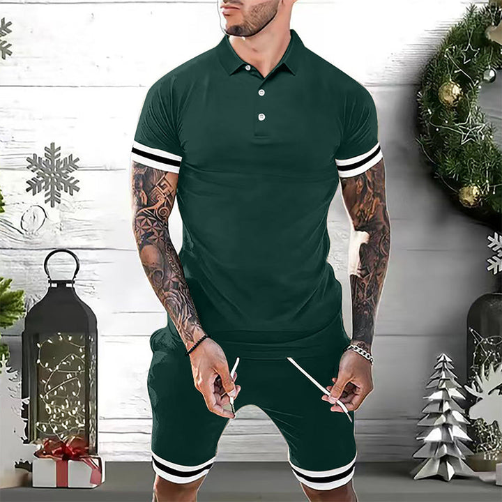 Men’s Polo Shirt and Shorts Set – Slim Fit – Cotton Blend – Sporty Style