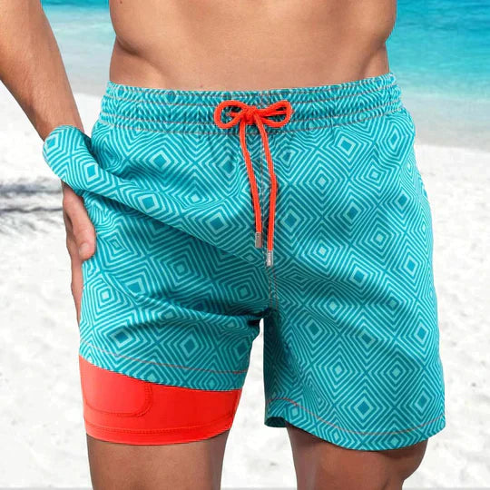 Men’s Swim Trunks – Quick-Dry Breathable Blend – Mid-Thigh Fit – Inner Compression Liner