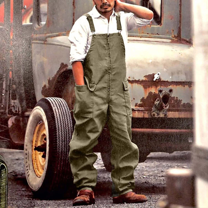 Men’s Work Overalls – Relaxed Fit – Adjustable Straps – Utility Pockets – Natural Fibers