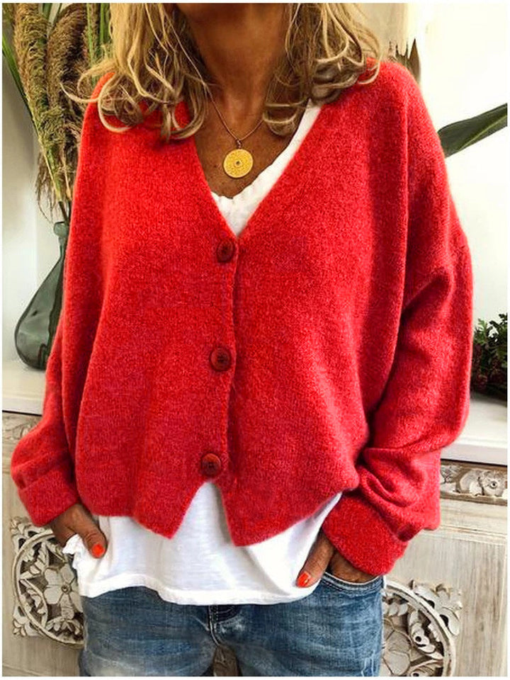 Women’s Cardigan – Soft Knit – Relaxed Fit – V-Neck Button Front – Casual Layer