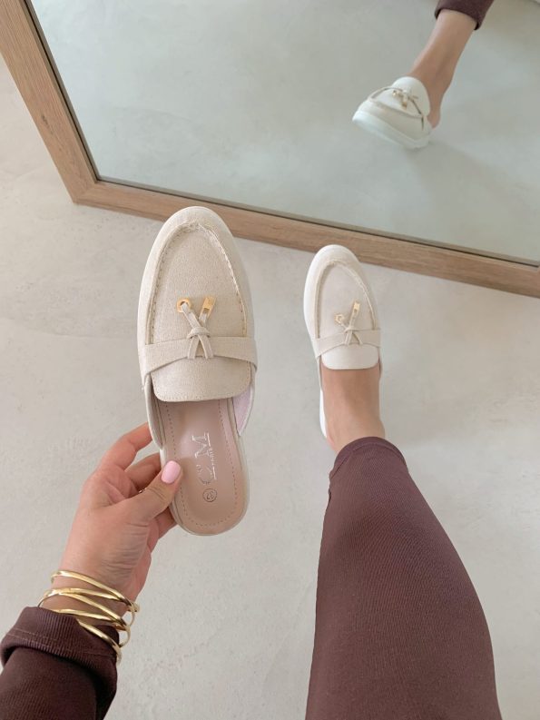 Women’s Loafers - Slip-On Design - Cushioned Insole - Charm Accent - Smart Casual Style