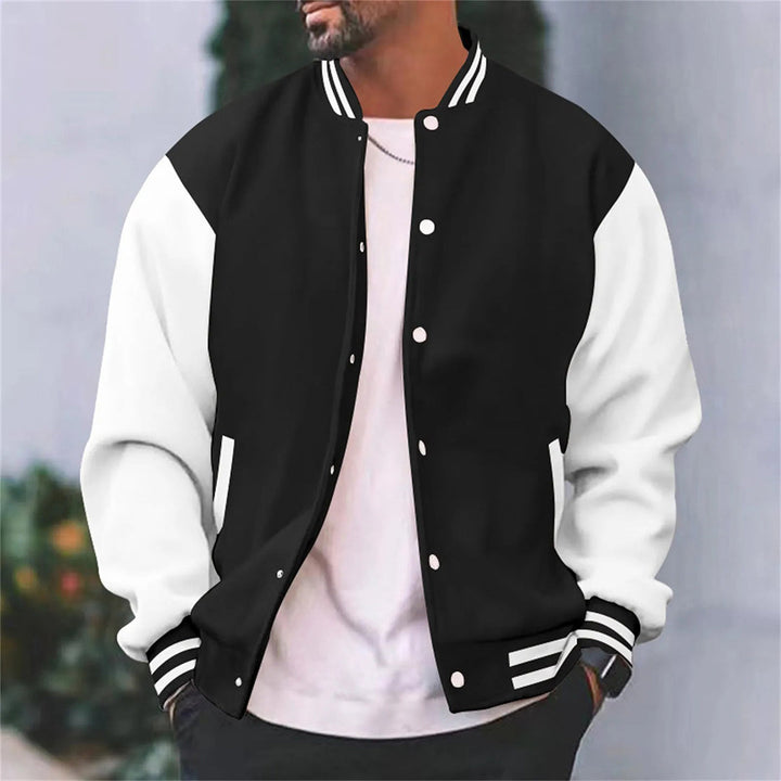 Men’s Bomber Jacket - Regular Fit - Natural Fiber - Snap Button Front - Ribbed Trim