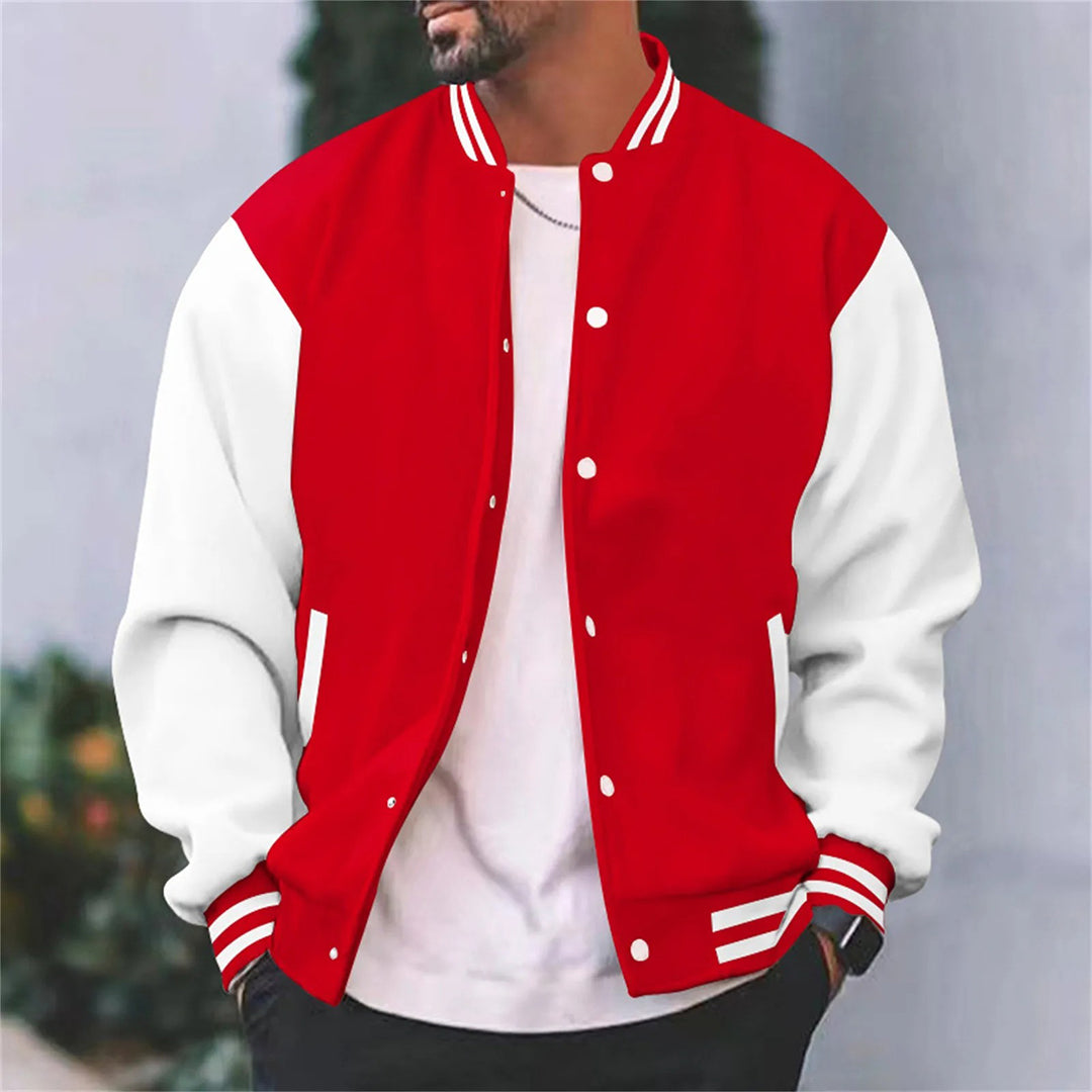 Men’s Bomber Jacket - Regular Fit - Natural Fiber - Snap Button Front - Ribbed Trim