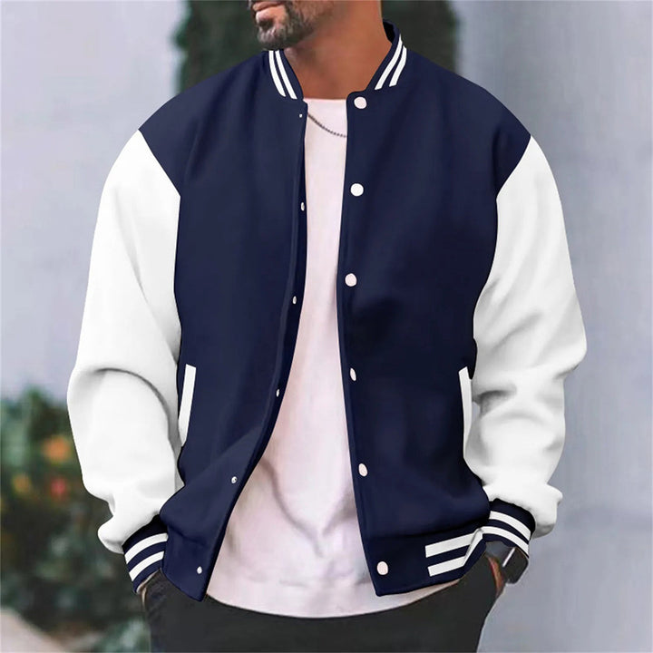 Men’s Bomber Jacket - Regular Fit - Natural Fiber - Snap Button Front - Ribbed Trim