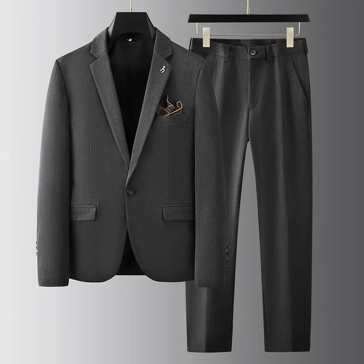 Men’s Suit Set – Tailored Fit Blazer & Trousers – Notched Lapel – Formal Wear