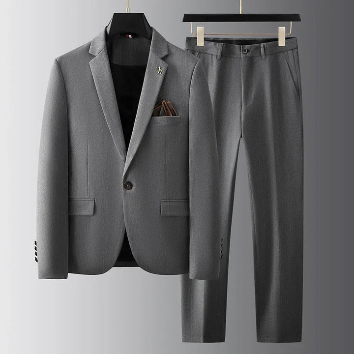 Men’s Suit Set – Tailored Fit Blazer & Trousers – Notched Lapel – Formal Wear
