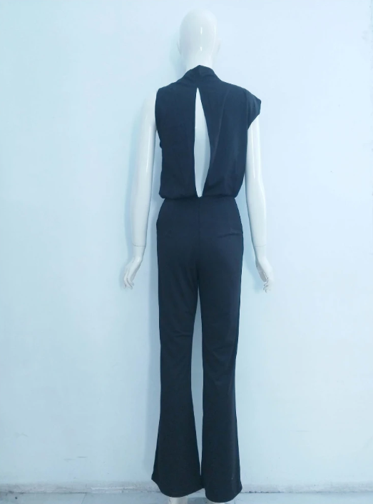 Women's One-Shoulder Jumpsuit - Wide-Leg Elegant Fit - Chic Asymmetrical Design