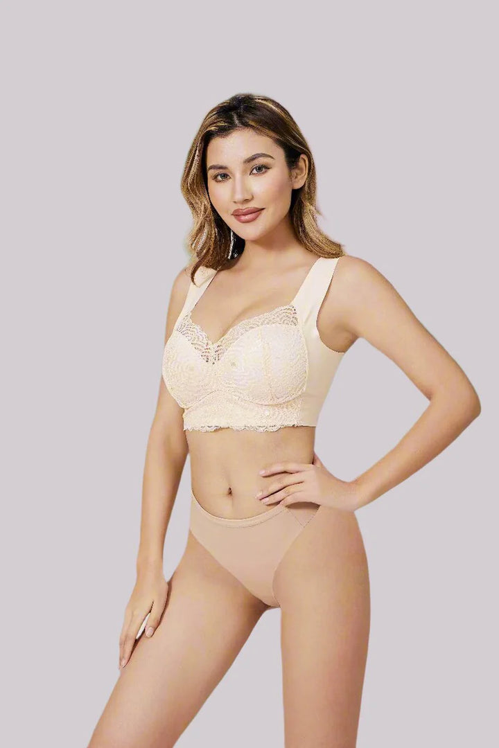 Women’s Push-Up Bra – Lace Detail – Full Coverage – Wide Straps – Breathable Blend