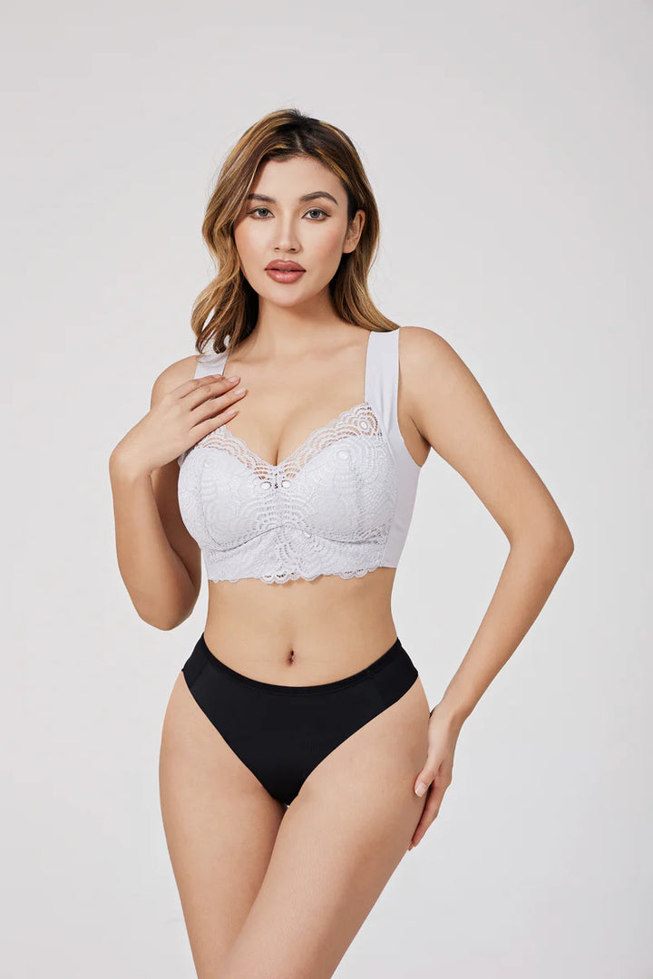 Women’s Push-Up Bra – Lace Detail – Full Coverage – Wide Straps – Breathable Blend
