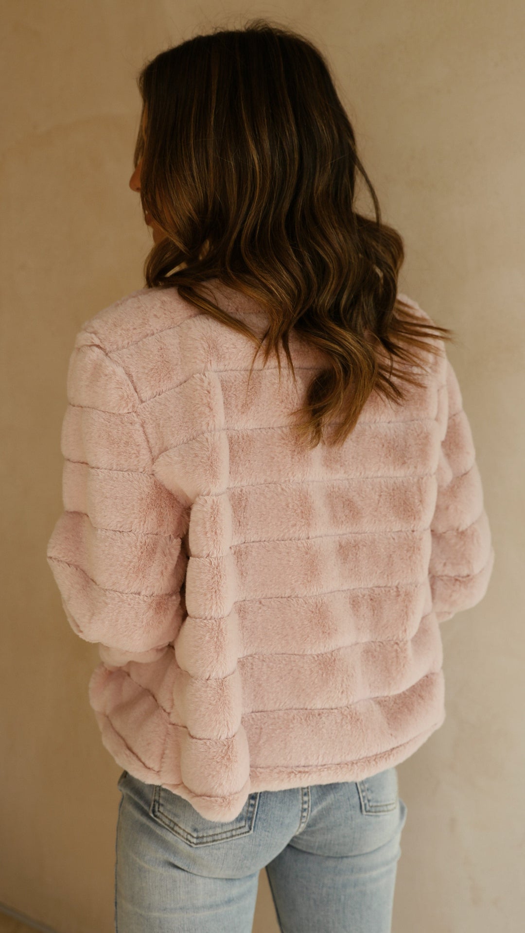 Women’s Crop Jacket - Faux Fur - Quilted Open Front - Structured Fit Cozy Layer