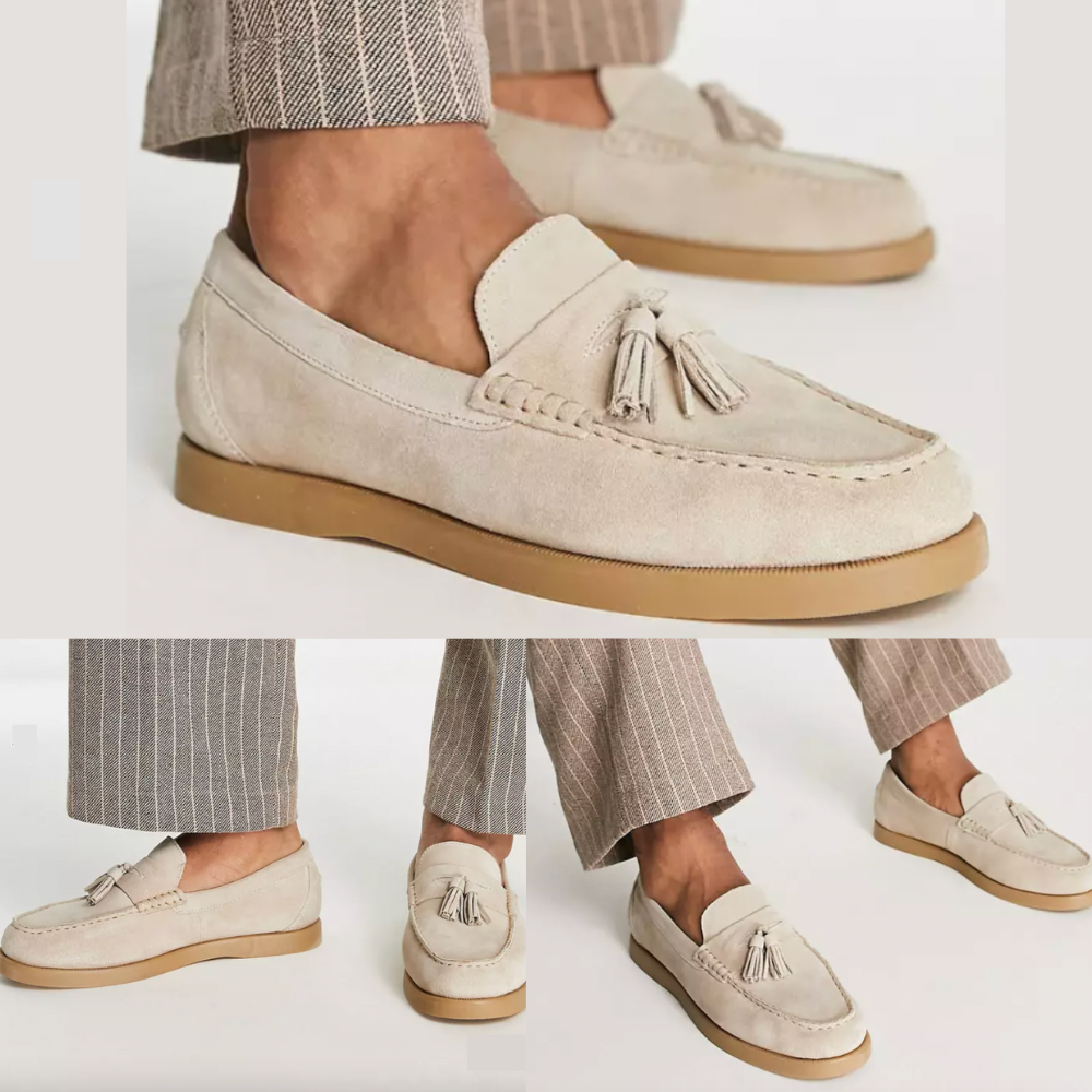Men’s Loafers – Slip-On Smart Style – Tassel Detail – Soft Suede-Like Finish
