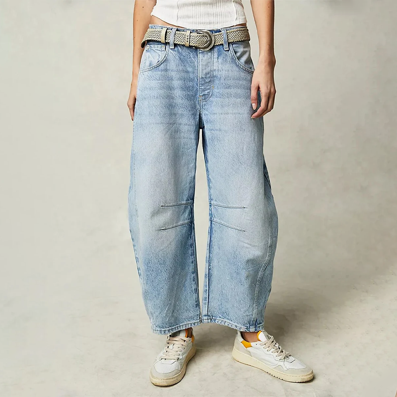 Women’s Wide-Leg Jeans – Relaxed Fit – Full Length – Breathable Everyday Denim