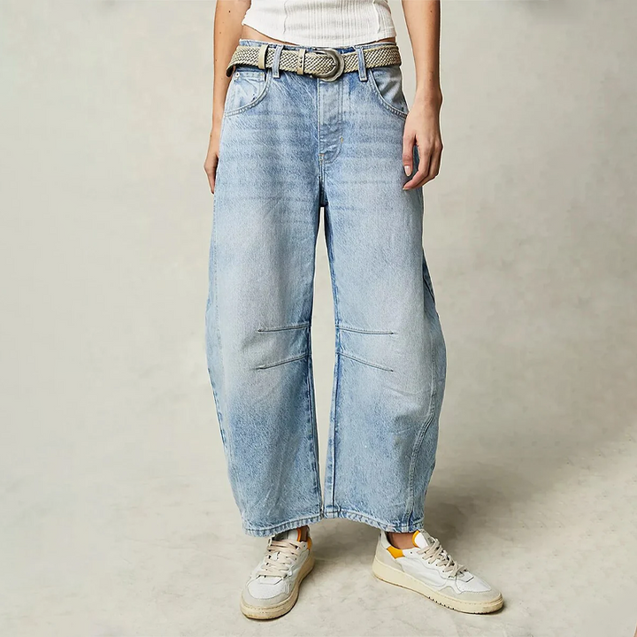 Women’s Wide-Leg Jeans – Relaxed Fit – Full Length – Breathable Everyday Denim