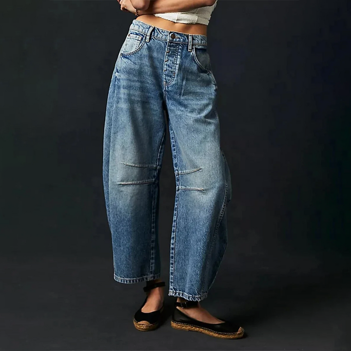 Women’s Wide-Leg Jeans – Relaxed Fit – Full Length – Breathable Everyday Denim