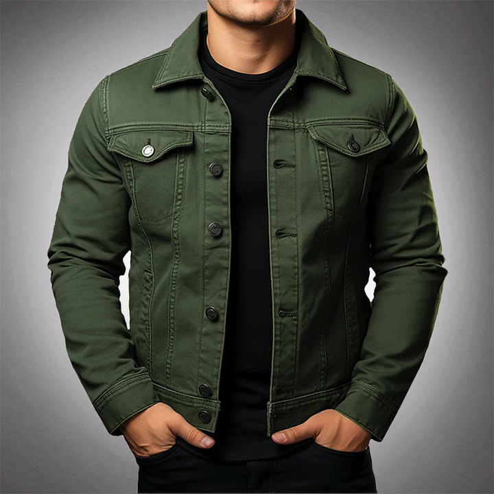 Men’s Jacket – Structured Fit – Button Front – Classic Collar – Casual Layering