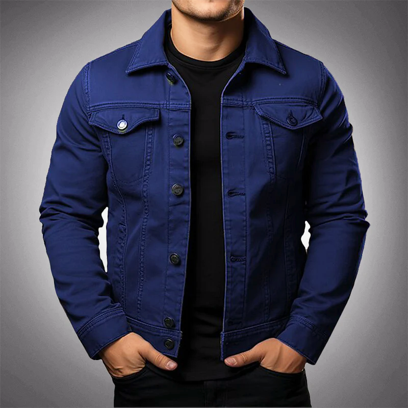 Men’s Jacket – Structured Fit – Button Front – Classic Collar – Casual Layering