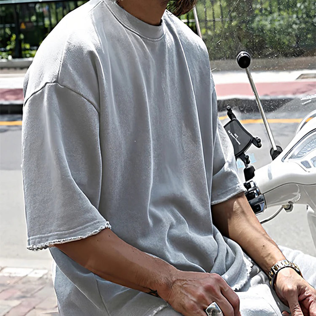 Men’s Lounge Set – Oversized T-Shirt and Shorts – Relaxed Fit – Cotton Blend