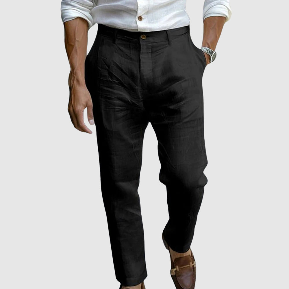 Men’s Dress Pants - Classic Fit - Straight Leg - Flat Front - Breathable Natural Fibers