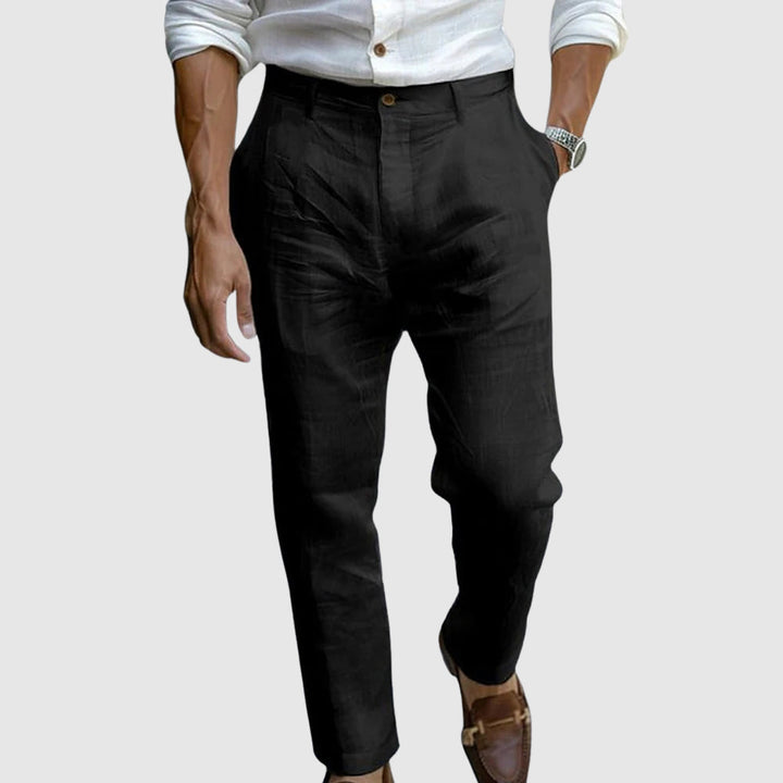 Men’s Dress Pants - Classic Fit - Straight Leg - Flat Front - Breathable Natural Fibers