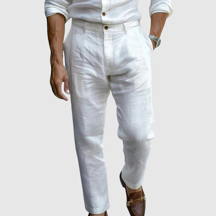 Men’s Dress Pants - Classic Fit - Straight Leg - Flat Front - Breathable Natural Fibers