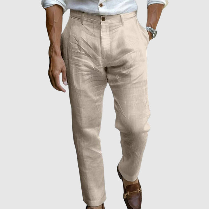 Men’s Dress Pants - Classic Fit - Straight Leg - Flat Front - Breathable Natural Fibers