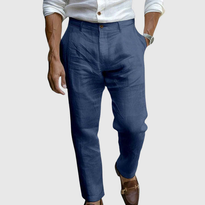 Men’s Dress Pants - Classic Fit - Straight Leg - Flat Front - Breathable Natural Fibers