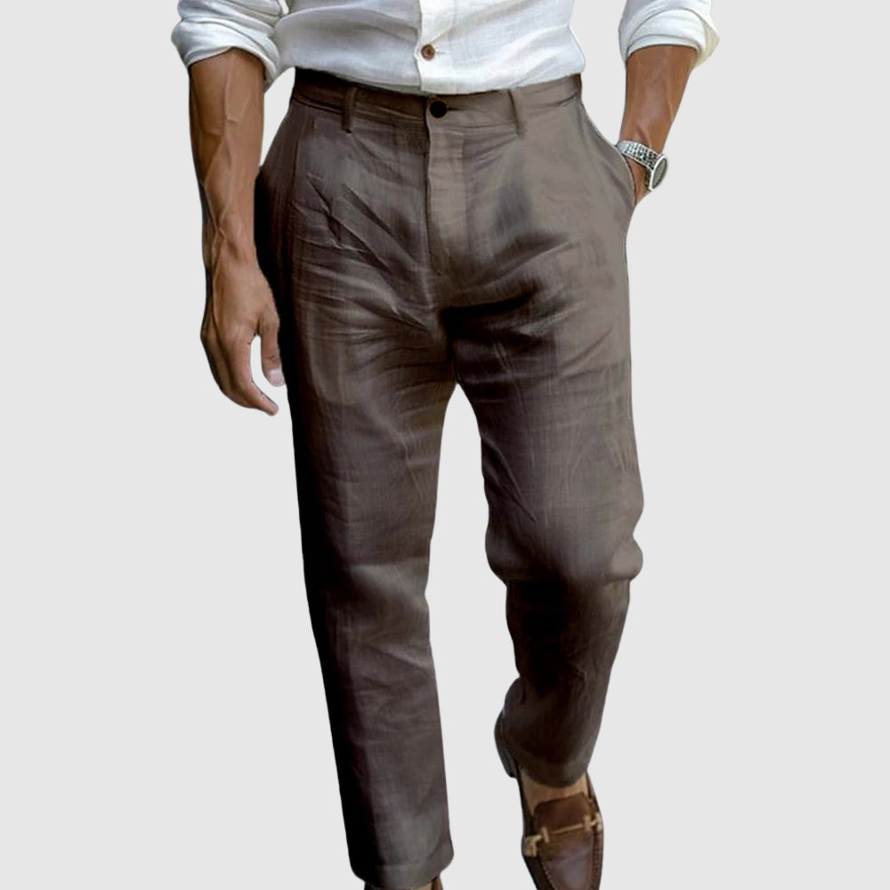 Men’s Dress Pants - Classic Fit - Straight Leg - Flat Front - Breathable Natural Fibers