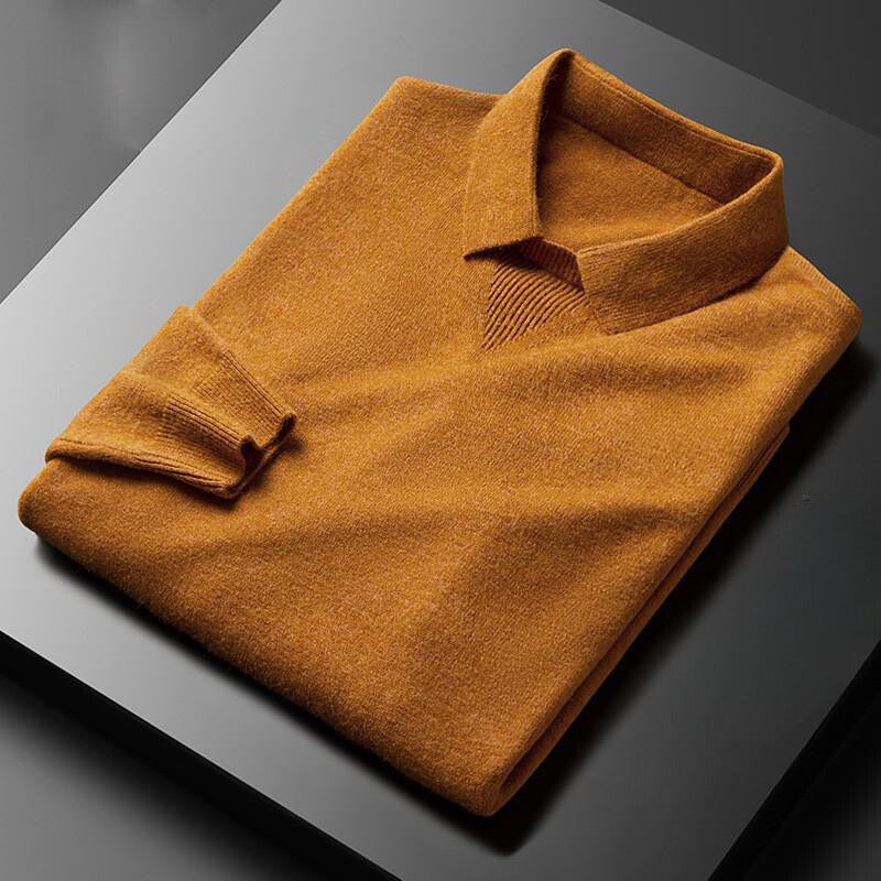 Men’s Sweater – Soft Knit – Regular Fit – Classic Collar Ribbed Cuffs