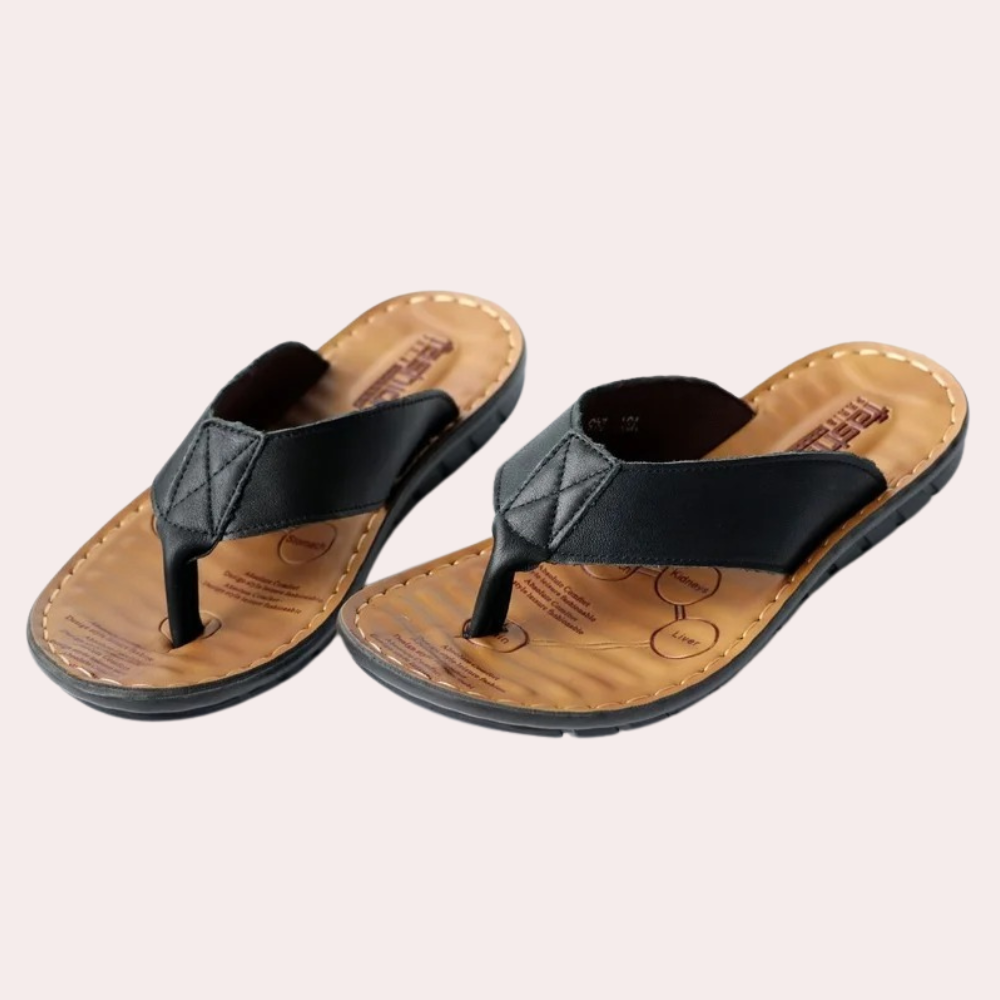 Men’s Slippers – Open Toe – Cushioned Footbed – Slip-On Ergonomic Casual Style