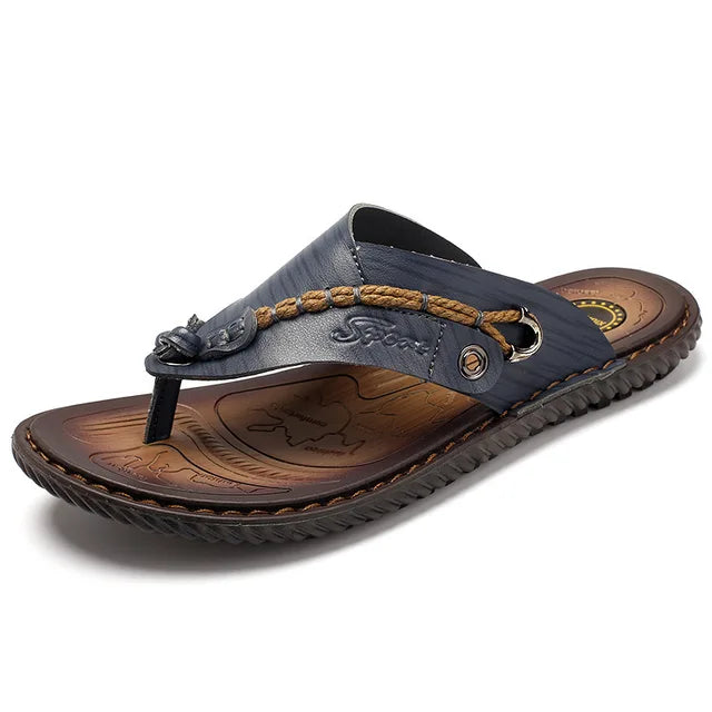 Men's Flip-Flops – Strap – Textured Footbed – Open-Toe Casual Comfort